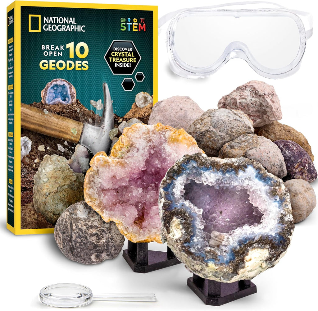 National Geographic Break Open 10 Premium Geodes Science Kit for Kids