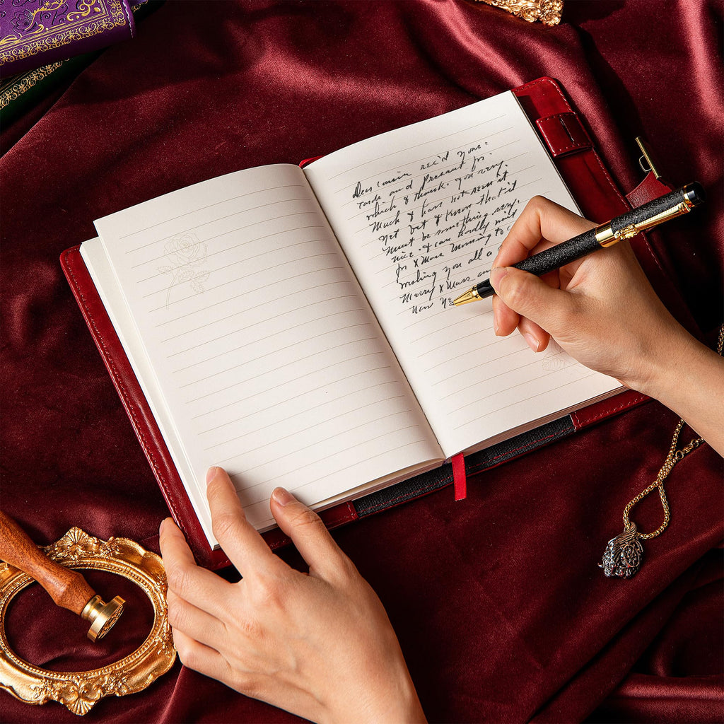 Vintage Leather Journal Notebook with Combination Lock, B6 Embossed Flower Secret Diary Ruled Lined Paper for Writing, Gift for Women Girls Children (Purple)